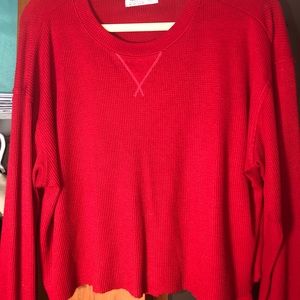 Hollister Red Waffle Long Sleeve